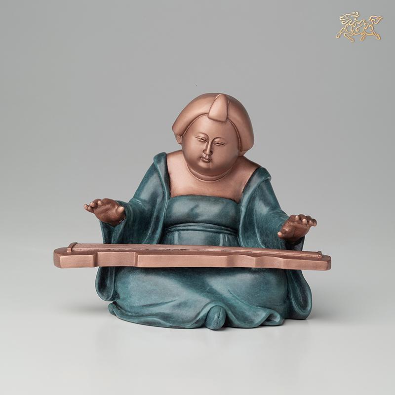 美帮汇全铜摆件《致美唐韵之乐女》铜工艺品 家居饰品 客厅摆件高清大图
