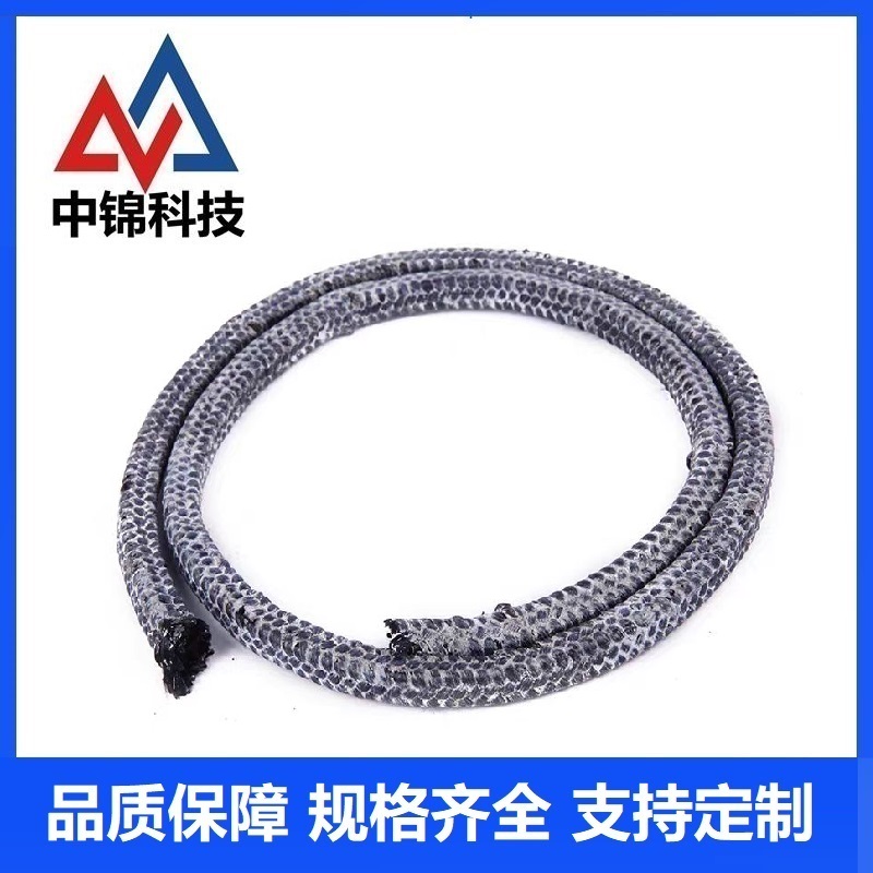 中锦科技 碳纤维盘根耐高温耐磨编织绳12*12mm (5公斤)卷高清大图