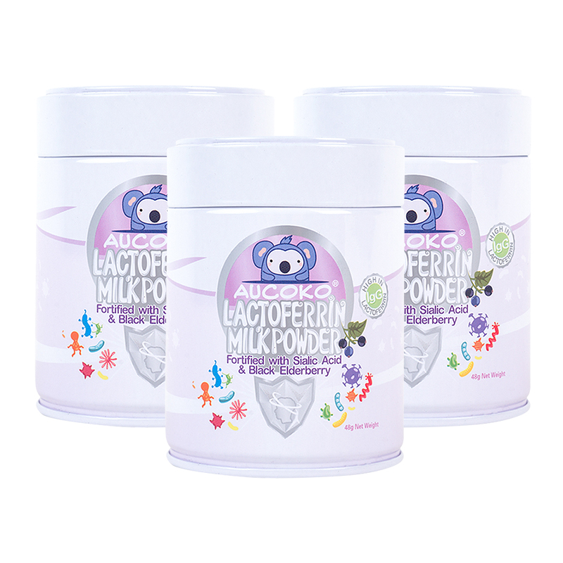 澳洲进口AUCOKO尤可可高含量52倍乳铁蛋白粉紫晶版48g/罐装 儿童免疫营养乳清蛋白粉高清大图