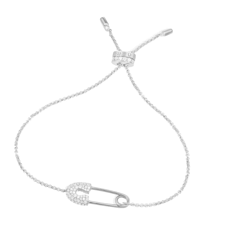 apmmonaco多色别针手链简约个性情侣闺蜜时尚银手饰品送女友礼物