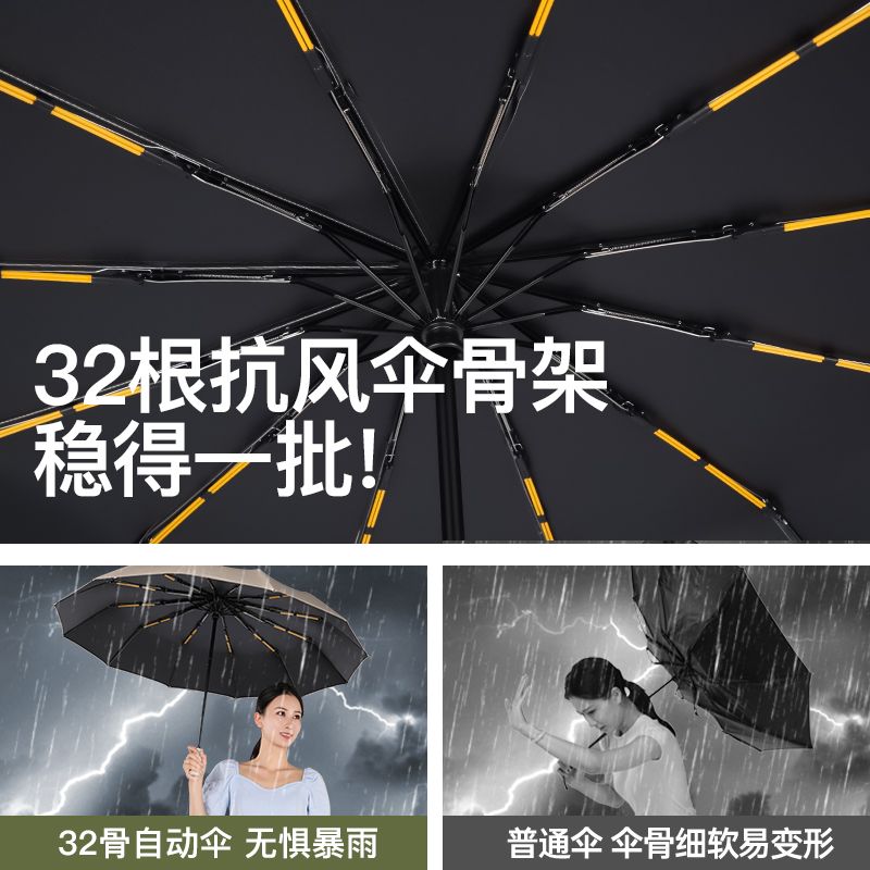 72骨雨伞男折叠全自动伞女学生大号防晒晴雨两用太阳伞ins遮阳伞高清大图