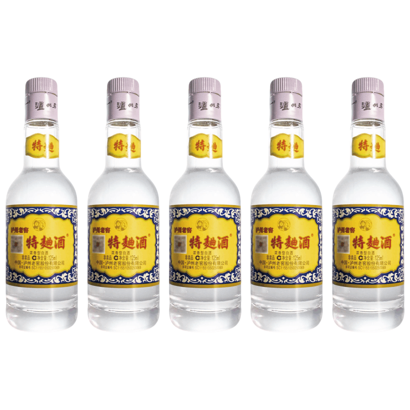 泸州老窖特曲60版38度125ml*5 浓香型白酒光瓶版【价格图片品牌报价