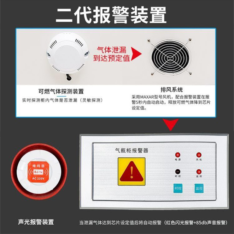 戴劲 气瓶柜防爆柜易燃气体存储柜易爆气体存放柜安全柜 三瓶二代高清大图