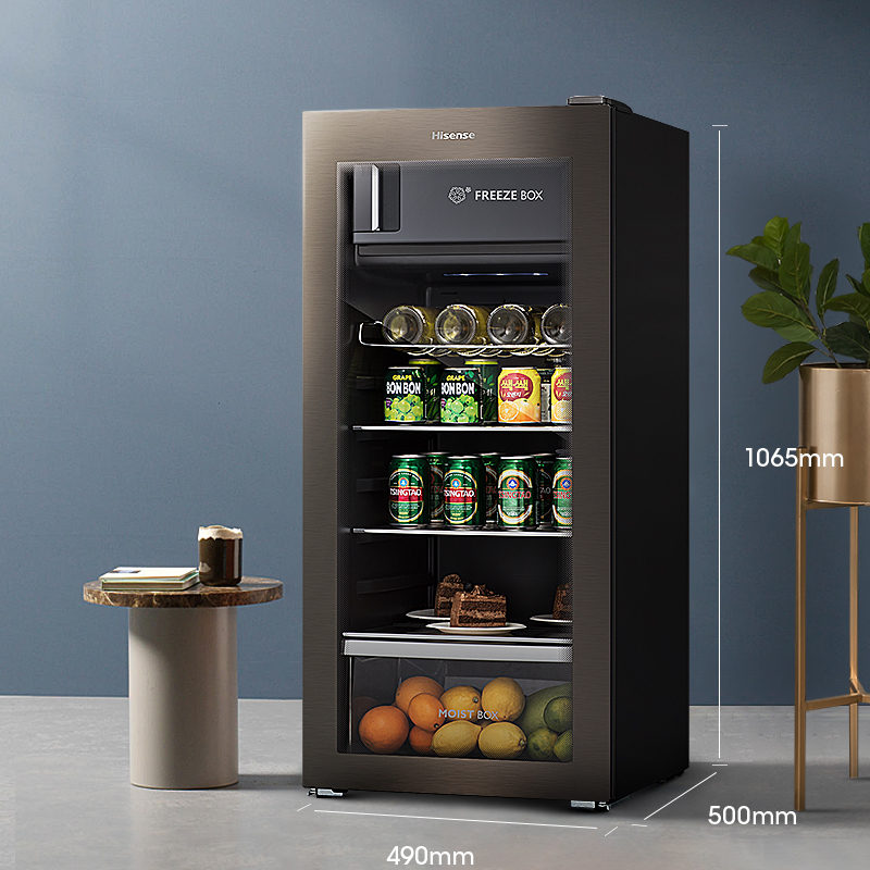 海信(Hisense)125升冰吧 家用客厅办公室小型冰箱 净味保鲜一级能效迷你饮料柜JC-125VUT