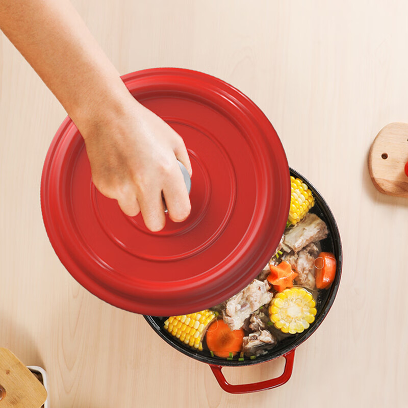 康巴赫 溢彩珐琅铸铁汤锅-红色 LPB-YT22B