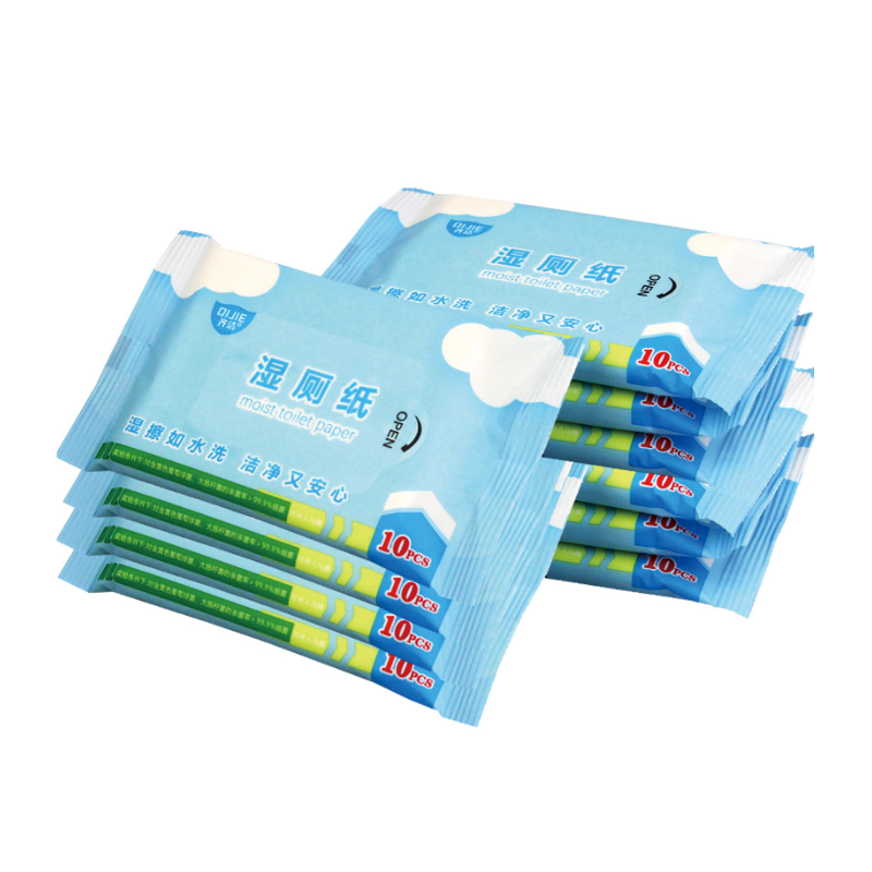齐洁10片包苯扎氯铵湿厕巾消毒湿巾计价单位包