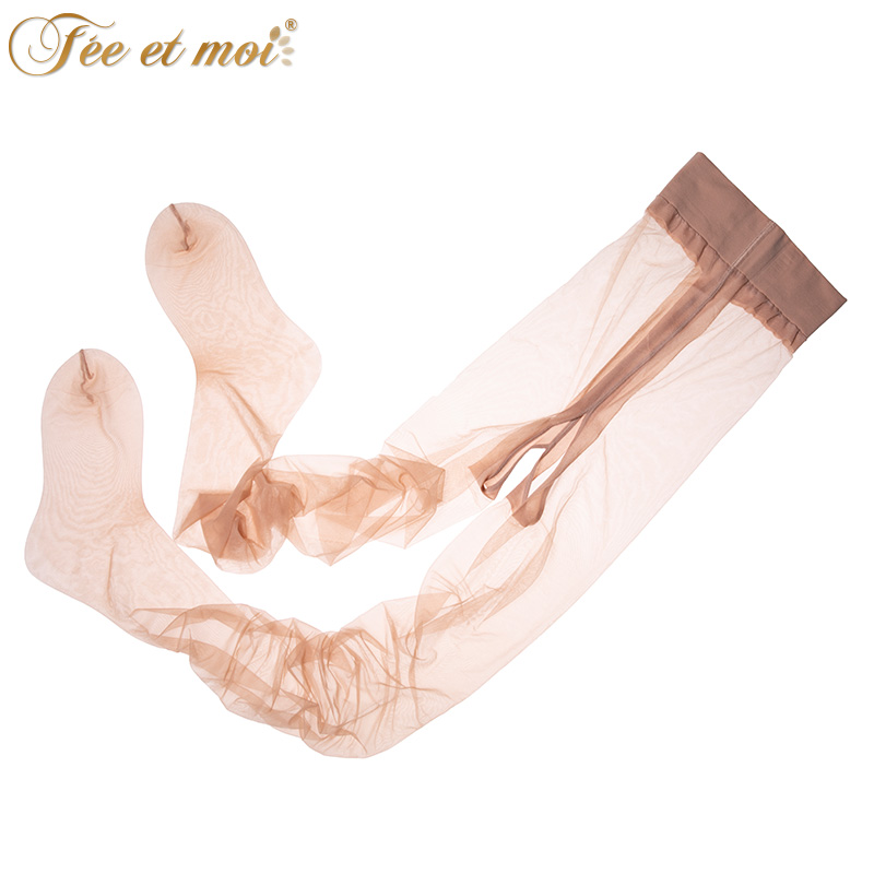 霏慕透明性感情趣内衣开档免脱薄丝袜透视黑丝内衣套装T裆开裆连裤袜丝袜女式情趣睡衣床上衣服7372 7570挂脖抹胸款【抹胸开裆连身丝袜】