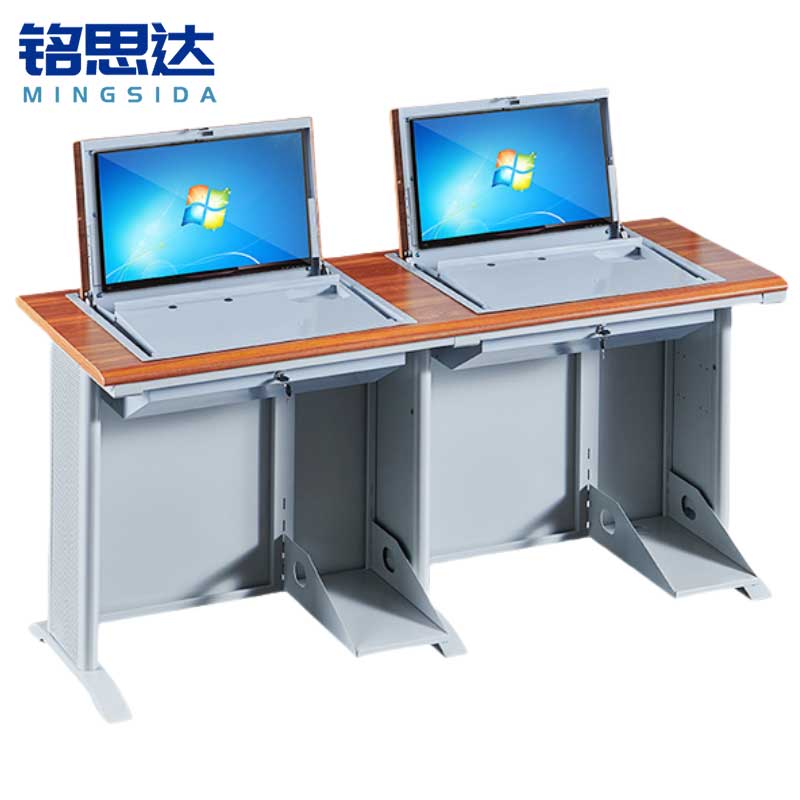 铭思达翻转电脑桌双人位张