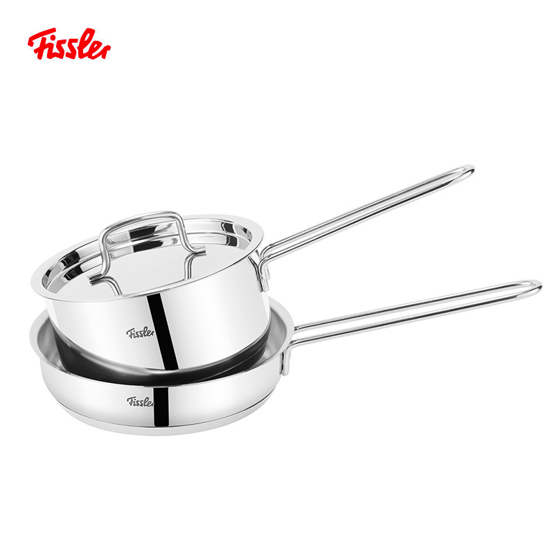 德国菲仕乐/Fissler 两件组套装带钢盖 礼品套锅 不锈钢奶锅煮锅炖锅煎锅 多用途304不锈钢燃气灶电陶炉电磁炉通用