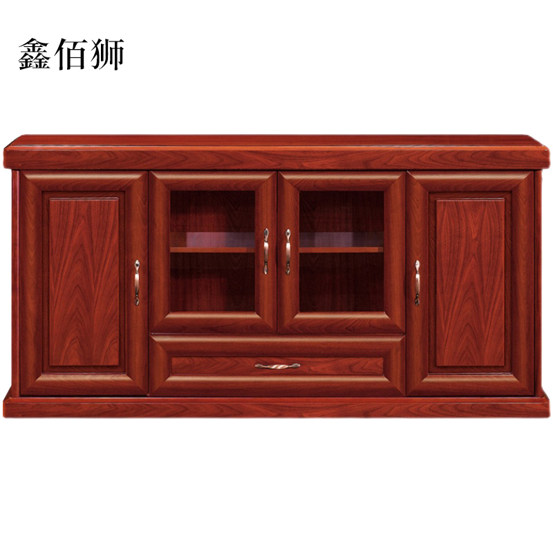 鑫佰狮胡桃色餐边柜简约茶水柜四门1600*400*800