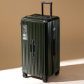 罗恩Ronoen五轮超大容量26寸行李箱带刹车功能减震万向轮PC旅行箱男女学生加厚28寸拉杆箱商务密码箱大号托运皮箱子 20寸 墨绿色【大容量_TSA锁_刹车轮】
