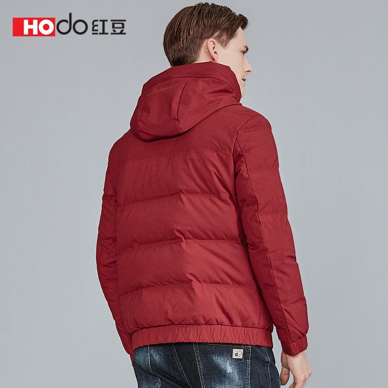 HODO红豆男装 男士羽绒服 2019冬季新款时尚简约连帽短款羽绒服外套男