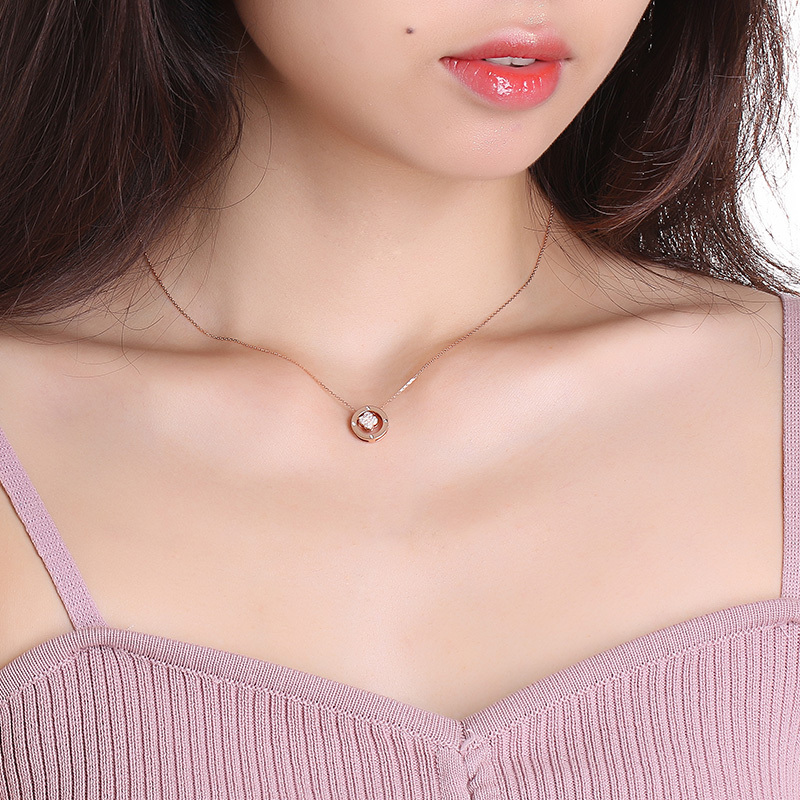 钻石世家圆舞曲系列18k金钻石项链时尚项链女款送女友礼物一款三戴共5