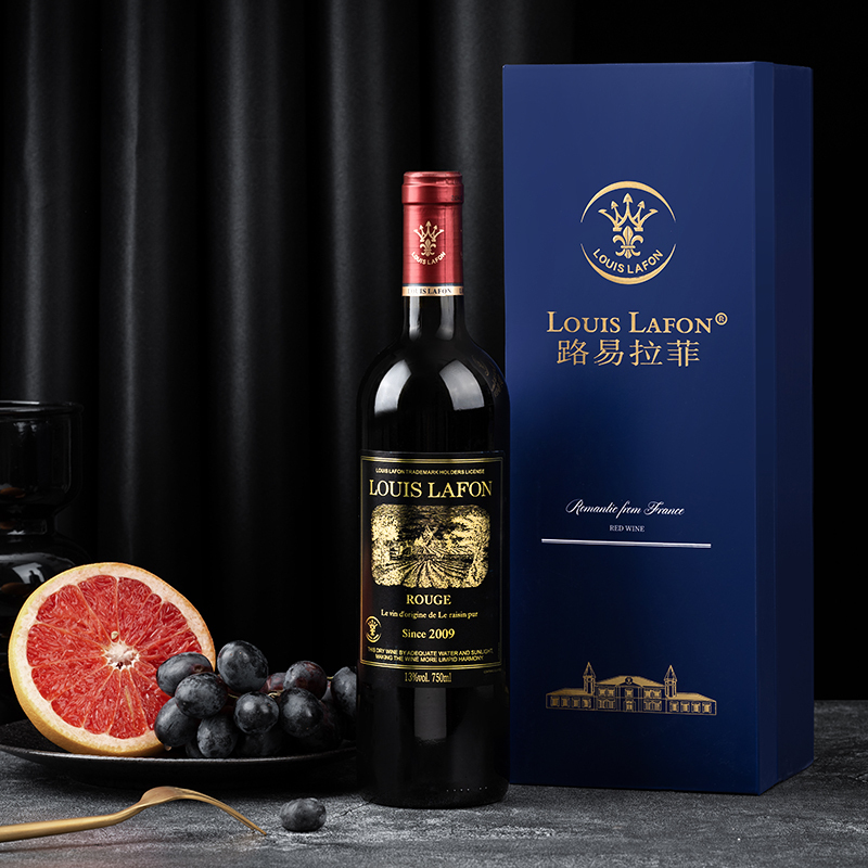 路易拉菲(LOUIS LAFON)侯爵山谷干红葡萄酒 750ml 单支礼盒*2 礼袋
