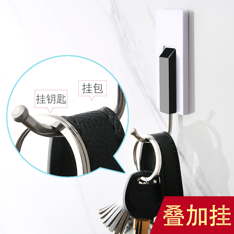 强力粘钩无痕粘胶壁挂免打孔厨房挂钩墙壁墙上吸盘创意门后挂衣钩|钢琴挂钩(16个装)收藏优先发货