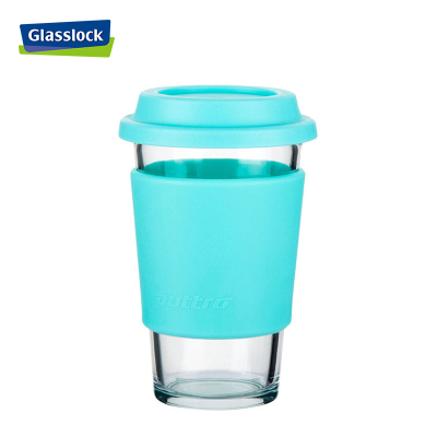 三光云彩(GLASSLOCK)韩国进口耐热钢化玻璃泡茶水杯果汁杯牛奶杯子加厚耐摔天蓝色RC106-1 500ml玻璃水杯