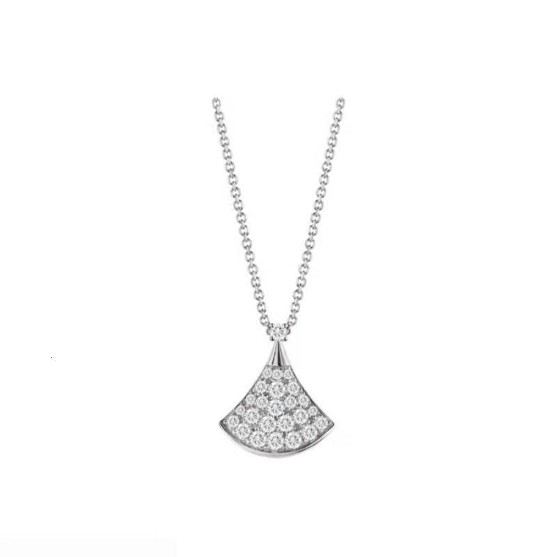 bvlgari宝格丽divasdream系列镶钻扇子女士项链银色cl857495351099