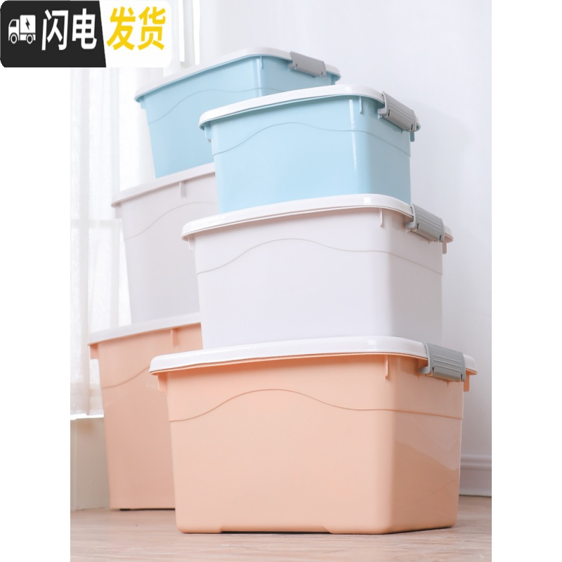 三维工匠学生宿舍收纳箱特大号塑料收纳盒子三件套家用衣服储物整理箱