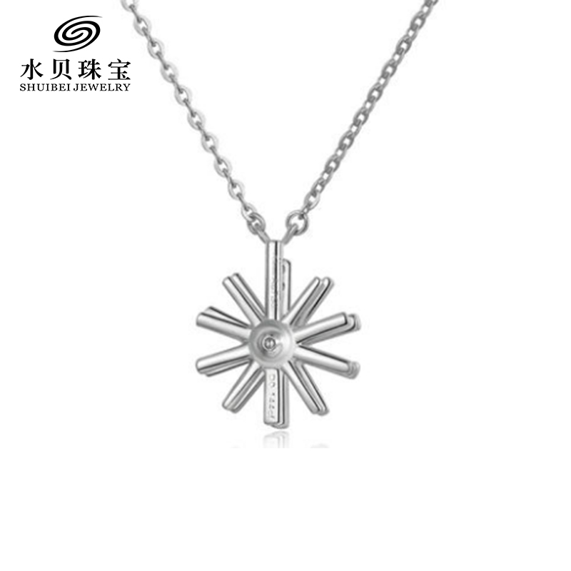 水贝珠宝(SHUIBEI JEWELRY)18K金白色小风车钻石项链