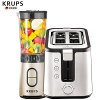 Krups迷你搅拌机家用果蔬榨汁机干磨绞肉辅食机多士炉家用全自动多功能早餐机西式早餐加热烤面包烤土司机两件套
