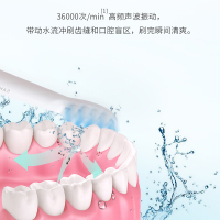 舒客(Saky)电动牙刷G3217加送刷头通用声波充电式震动情侣便携牙刷希利尔湖粉