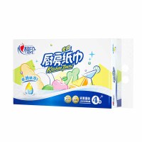 心相印厨房用纸双层吸油纸吸水纸厨房纸巾卷纸加厚60节*4卷KT403