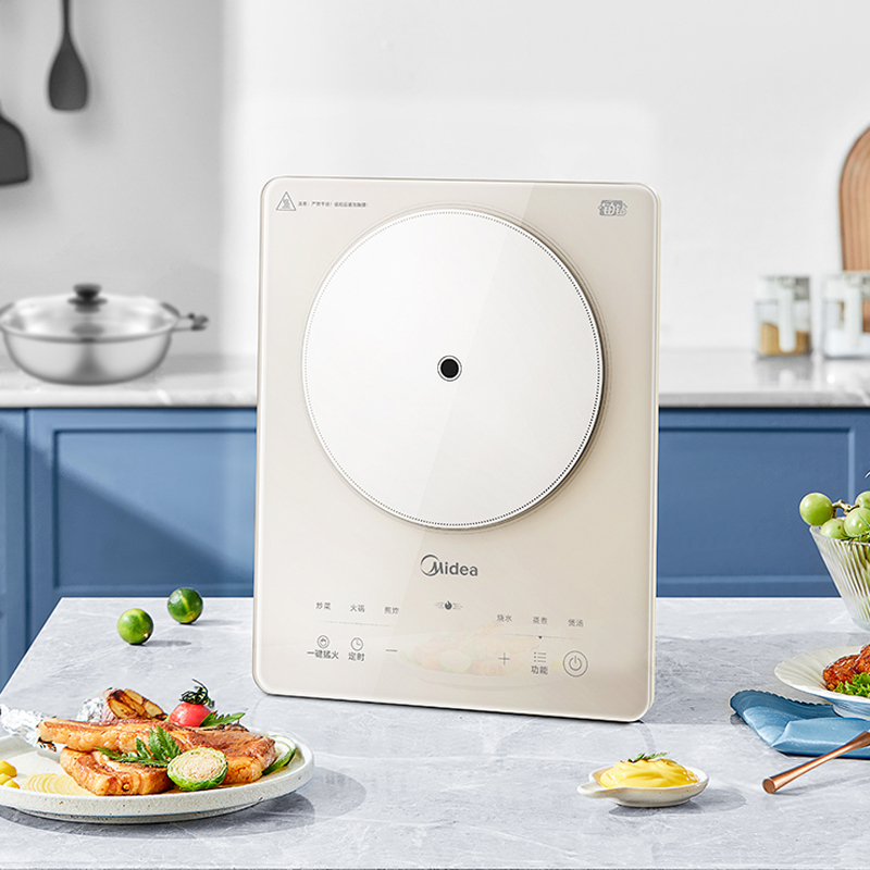 美的(Midea) 电磁炉MC-E22B23大功率家用 防水面板2200W大功率 炒菜火锅不粘炒锅一体小型电磁灶