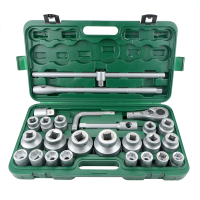 长鹿工具 26件19.25mm系列塑盒雾面重型套筒组套（弯杆） 1套