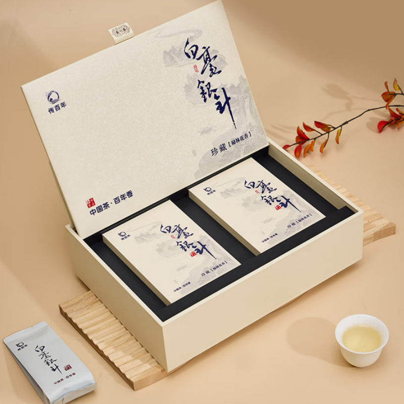 传百年茶叶 福鼎白茶白毫银针礼盒装 60g/盒(5g*12泡)高清大图