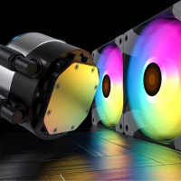 爱国者银河T360一体式水冷CPU散热器PWM温控风扇 散热器套装台式电脑机箱幻彩风扇炫彩ARGB灯效 黑色[5V3针]