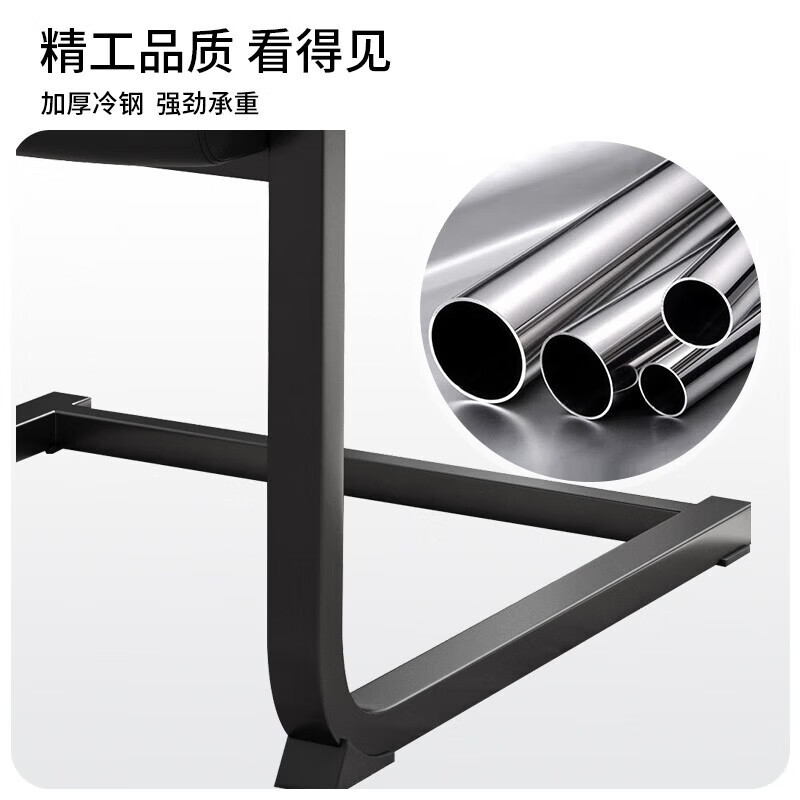 戴劲皮质会议椅椅子电脑椅办公椅会议培训椅网布椅弓形椅职员座椅H-6高清大图