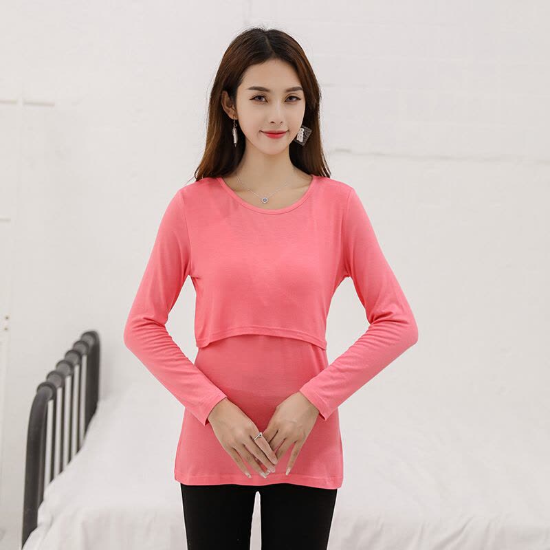 迪鲁奥(DILUAO)哺乳衣春秋2021薄款孕妇装长袖上衣哺乳孕妇喂奶衣孕妇图片