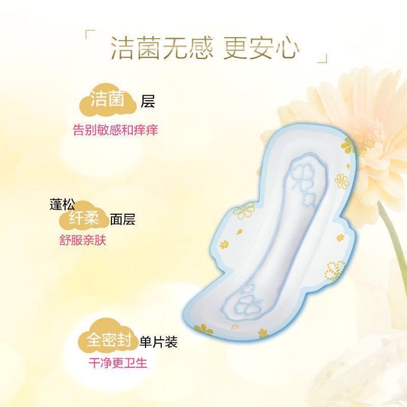 【8片】怡丽美少女战士卫生巾棉柔丝薄240mm日用护翼无添加姨妈巾