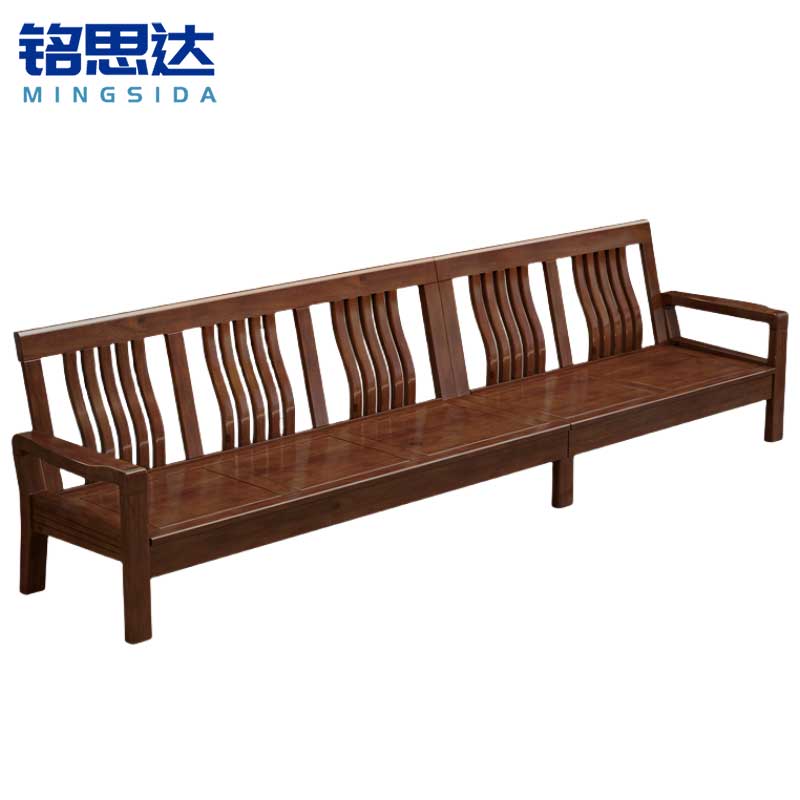 铭思达实木沙发五人位张高清大图