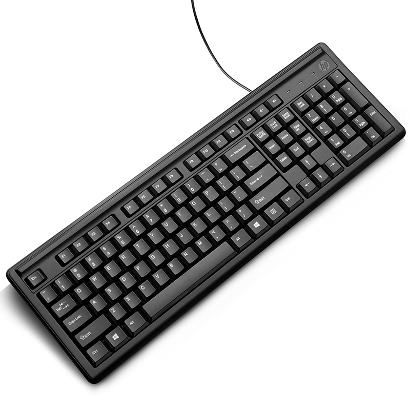 惠普(hp)有线USB单键盘100家用办公游戏键盘