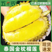 [五个农民]精品泰国进口金枕榴莲新鲜水果当季榴莲4-5斤/1个(包4房)顺丰发货 核酸已检 生切不售后