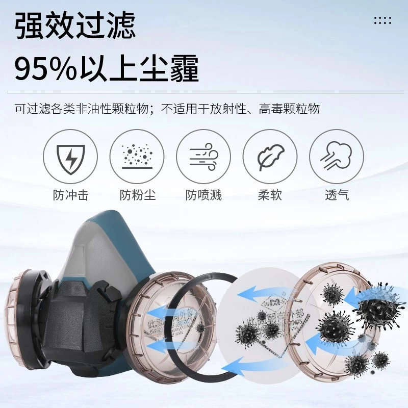 梅安6502防尘口罩面罩防工业粉尘高效打磨煤矿装修灰尘防尘面具口鼻罩电焊高清大图
