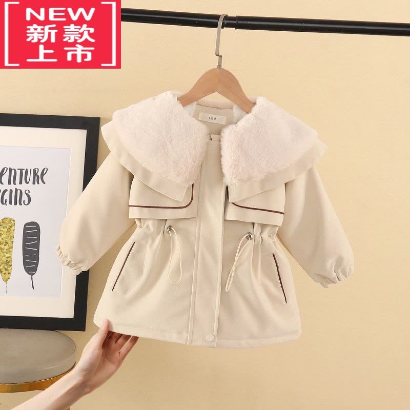 可莉允女童棉服冬款棉衣时髦宝宝加厚小香风皮衣冬装外套儿童加绒派克服图片
