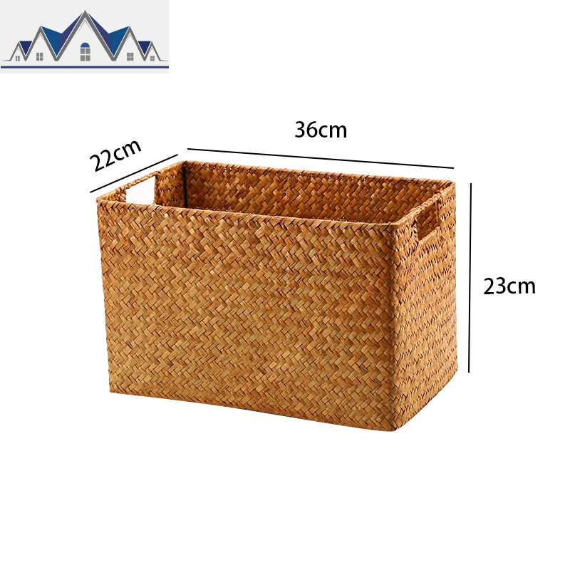编收纳盒 书籍收纳筐桌面玩具收纳篮大号 家用提手式床头置物篮 三维工匠 橙色小号36*22*23cm
