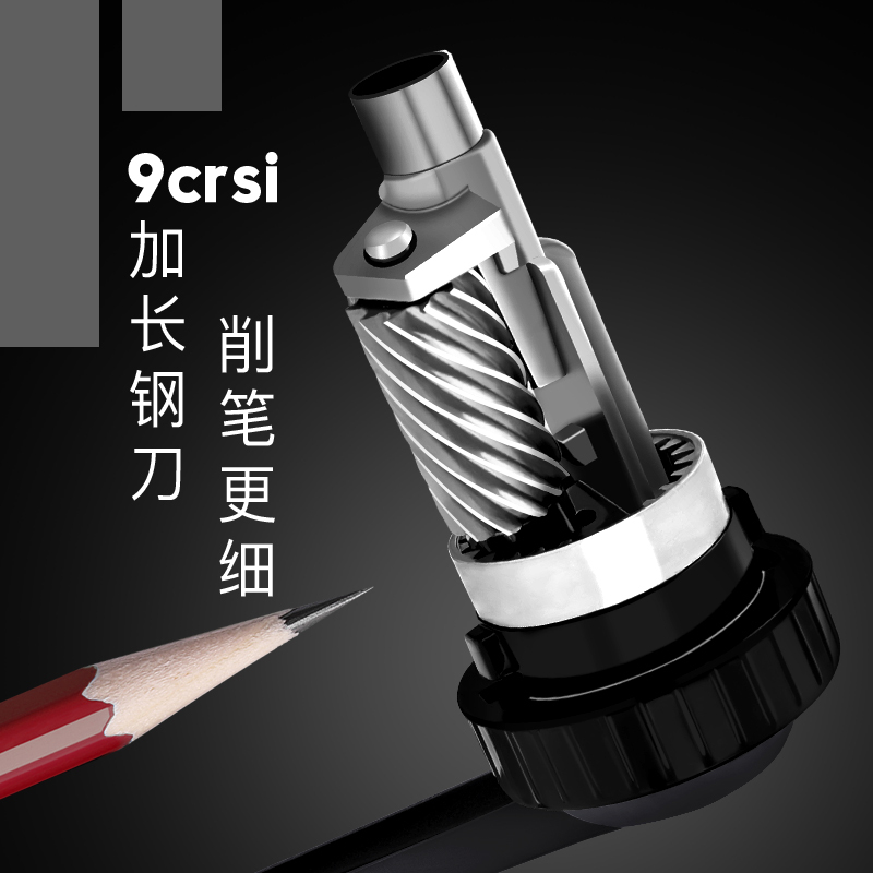 卷笔刀手摇削笔器机小学生用日本削笔刀削端大容量转笔刀儿童铅笔刀旋车绞笔刀手动彩铅多功能笔机钻刨|端大容量削笔机(红色)