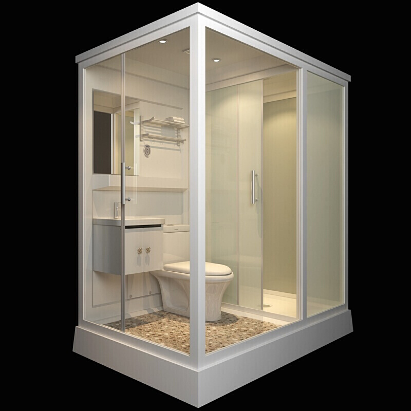 淋浴房整体浴室干湿分离家用整体卫生间组合移动浴室房集成卫浴正开