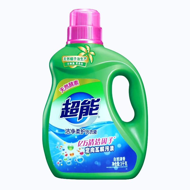 超能洁净柔护洗衣液--自然清香3kg
