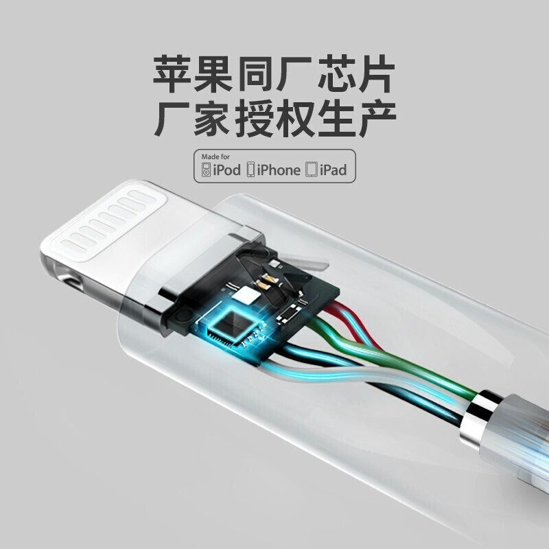 Anker安克苹果iPhone手机快充数据线MFi认证USB-A转Lightning快充线苹果14/13/12/11手机