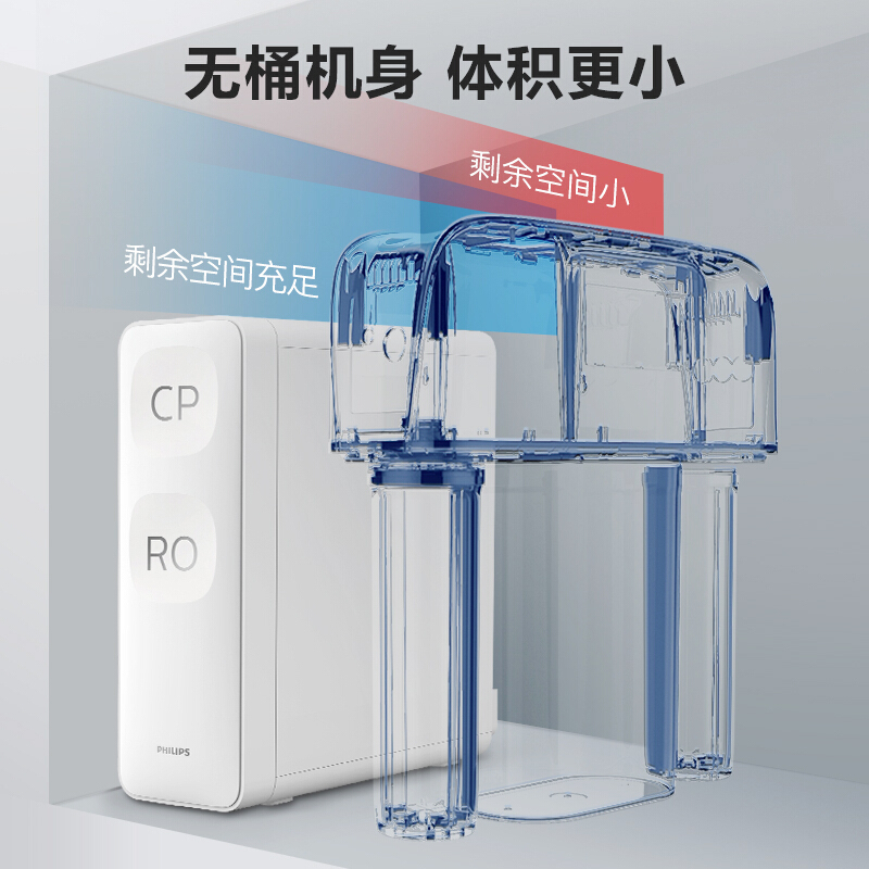飞利浦（PHILIPS）双鱼座M400净水器 厨房双出水家用直饮RO反渗透纯水机 400G大通量净水机 AUT2015
