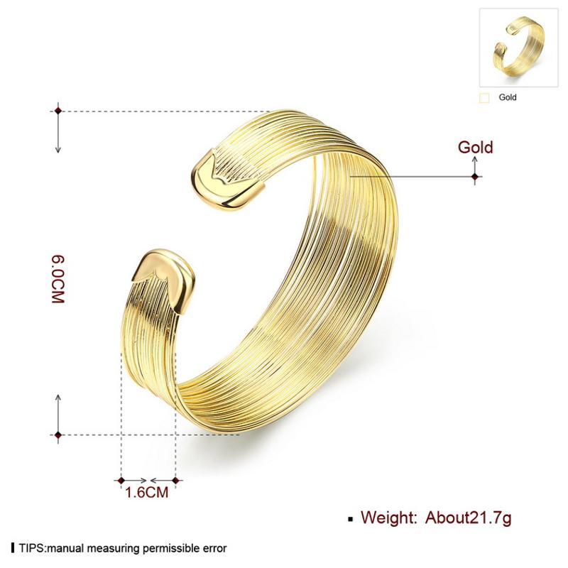 Z005 Women Gold Bracelet 女士开口手镯镀18K黄金色日韩首饰配饰送女朋友七夕情人节礼物