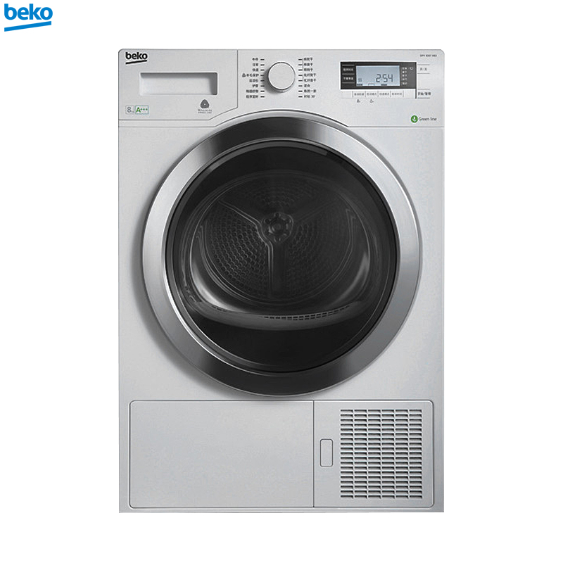 倍科(beko) DPY8505GXSB1 8公斤 全自动滚筒干衣机烘干机 热泵式干衣机 欧洲原装进口(银色)高清大图
