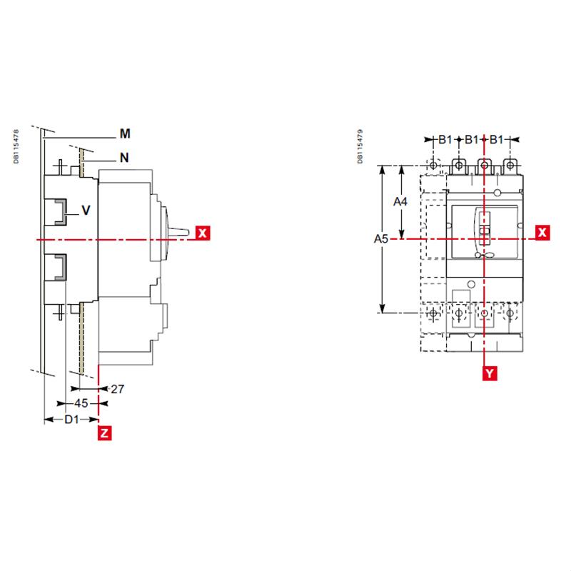 施耐德 Schneider Electric 插入式塑壳断路器NSX250F Mic2.2 160A 3P3D P