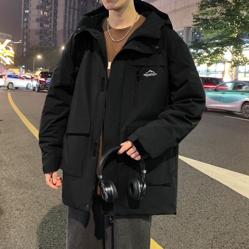 [2.5折价368元]唐狮外套男冬季男连帽小细节冬季工装羽绒服羽绒服男长款男士羽绒服