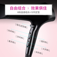 飞科(FLYCO)电吹风 FH6270 六档变速调控负离子护发健康柔风2200W家用吹风机
