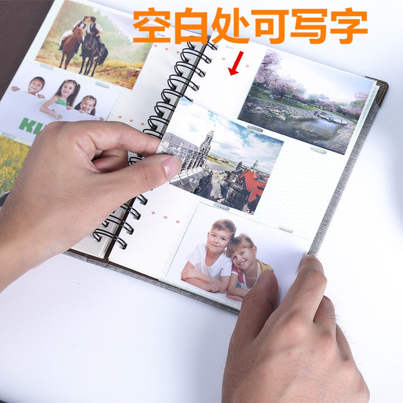 韩版3寸拍立得相纸4寸手机in打印照片相册 火车票电影票收藏集本 三维工匠 4寸复古灰白高清大图